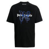 Palm Angels New York Sprayed Monogram T-Shirt 'Blue'