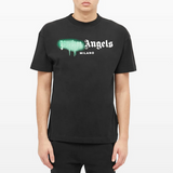 Palm Angels Milano Sprayed Logo T-Shirt 'Green'