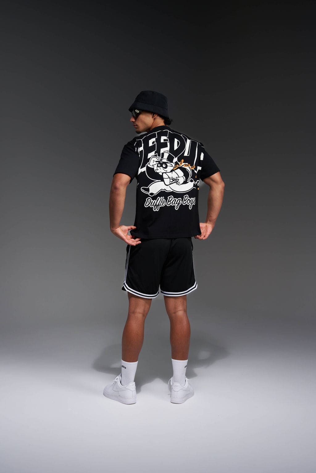 Geedup Duffle Bag Boys T-Shirt 'Black/White'
