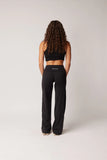 LEVATE FOLD OVER STRAIGHT LEG PANTS (REGULAR) - BLACK