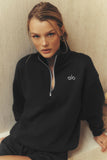 ALO Accolade 1/4 Zip Pullover - Black