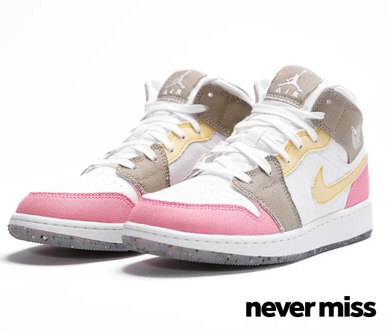 GS Nike Air Jordan 1 Mid 'Pastel Grind Vivid Green'